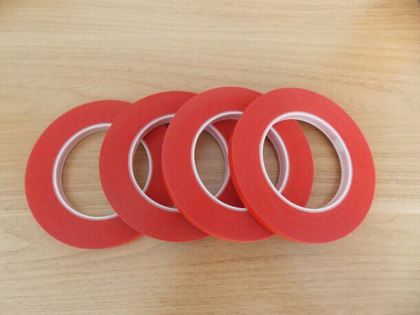 Red transparent double-side adhesive